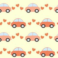 cute cartoon car seamless pattern background illustration
