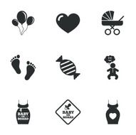 Pregnancy maternity and baby care icons N4