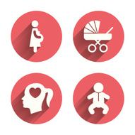 Maternity icons Baby infant pregnancy buggy N3