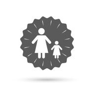 One-parent family with one child sign icon