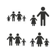 Family with two children sign Parents and kids N4