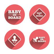 Baby on board icons Infant caution signs N6