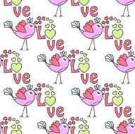 Beautiful seamless pattern with birds