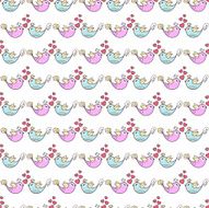 Seamless background with birds in love N2