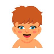 Newborn baby face smiling and watching
