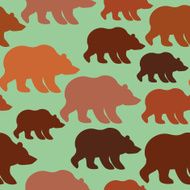 Brown bear seamless pattern Background of wild animal Alaska S