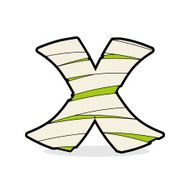 Letter X Monster zombie Alphabetical icon medical bandages Egy N2