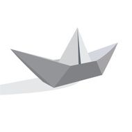 paper ship in flat style for web vector