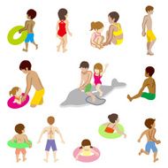 Swimwear kids sets Isolated
