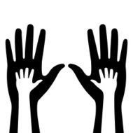 silhouettes of adult and children&#039;s hands N4