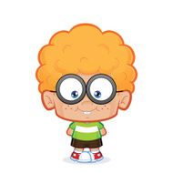Nerd boy standing