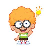 Nerd boy creative idea