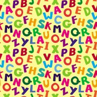 Vector seamless pattern with cartoon letters