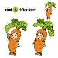 Find differences for children Halloween characters (carrot)