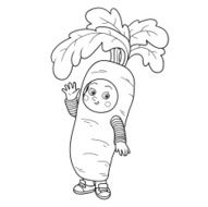 Coloring book for children Halloween characters (carrot)