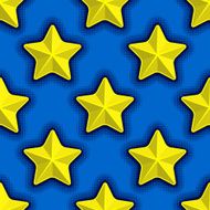 seamless pattern with yellow stars on blue background