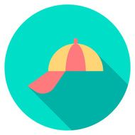 Round travel flat colour hat Icon with shadow