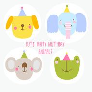 Cute Happy Birthday animal characters