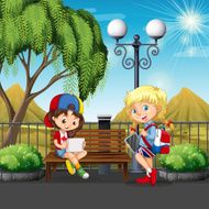 Girls hanging out at the park