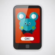 teddy bear flat icon with long shadow N3