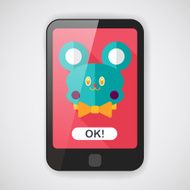 teddy bear flat icon with long shadow N5