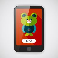 teddy bear flat icon with long shadow N7