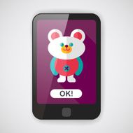 teddy bear flat icon with long shadow N9