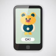 teddy bear flat icon with long shadow N10