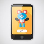 teddy bear flat icon with long shadow eps10 N2