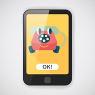 toy phone flat icon with long shadow eps10