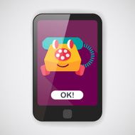 toy phone flat icon with long shadow eps10 N2