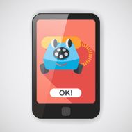 toy phone flat icon with long shadow eps10 N3