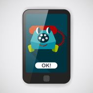 toy phone flat icon with long shadow eps10 N4