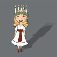 Cute little girl with wreath and candle crown Saint Lucia