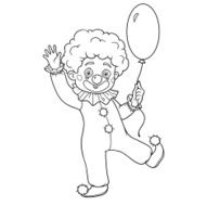 Coloring book for children Halloween characters (clown)