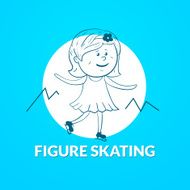 Figure skating vector logo