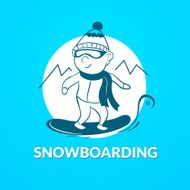 Snowboarding vector logo