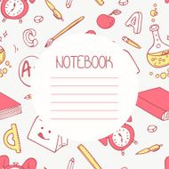 Back to school doodle notebook design and hand lettering sign