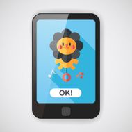 lion toy flat icon with long shadow eps10 N4