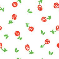 Child&#039;s drawing of flowers isolated on white