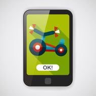 Kids Tricycle flat icon with long shadow eps10 N7