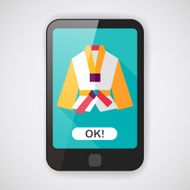 Karate suit flat icon with long shadow eps10 N3