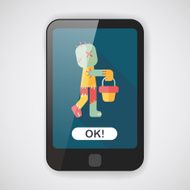 Halloween mummy flat icon with long shadow eps10