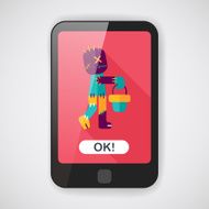 Halloween mummy flat icon with long shadow eps10 N2