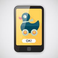 duck toy flat icon with long shadow eps10