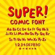 Creative comic font Alphabet in style of comics pop art