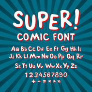 Creative comic font Alphabet in style of comics pop art N2