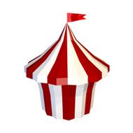Striped tent of the circus is isolated Low poly style Vector