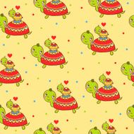 Seamless kids pattern with turtles