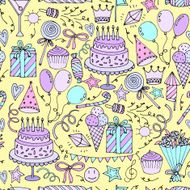 Birthday seamless pattern N2